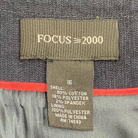 FOCUS 2000 Blue Denim Jean Pea Coat Jacket Size 16 - Picture 11 of 11